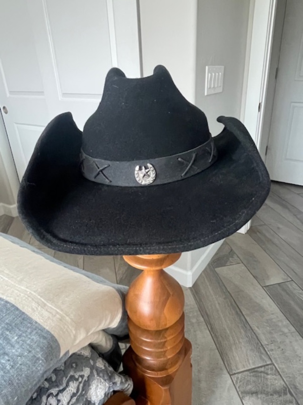Scala Black Western Cowboy Hat Sz L/XL Unisex Rodeo Country Horses Ranch